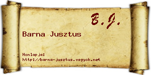 Barna Jusztus névjegykártya